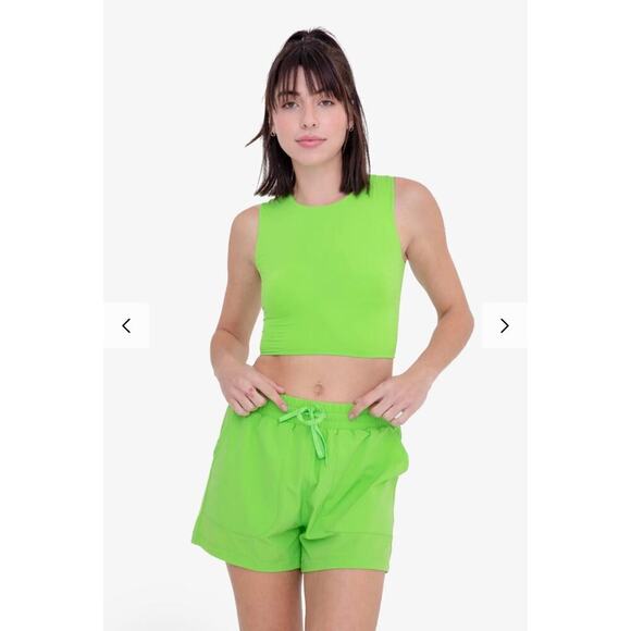 Mono B Bright Orange Cropped Fitted Muscle Tee Women’s Size M - Picture 9 of 9